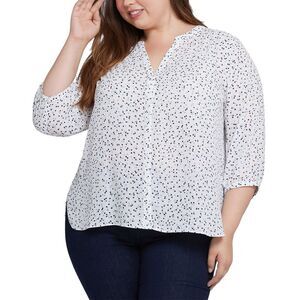 Nydj Womens Plus Pintuck Blouse
